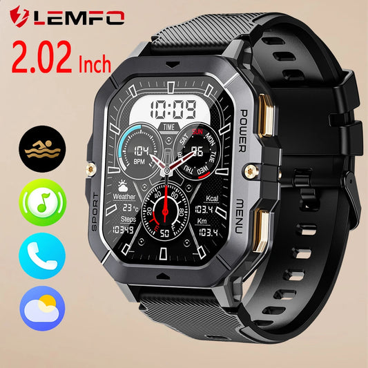 LEMFO New C28 Smart Watch Men 100+ Sports Modes Bluetooth Waterproof Outdoor Military