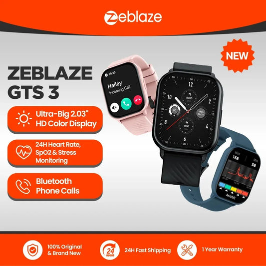 Zeblaze GTS 3 Voice Calling Smart Watch Ultra-big 2.03'' HD Screen New