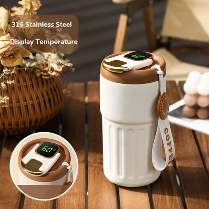 Thermos Smart Bottle Water Digital LED Temperature Coffee Cup Portable Mug