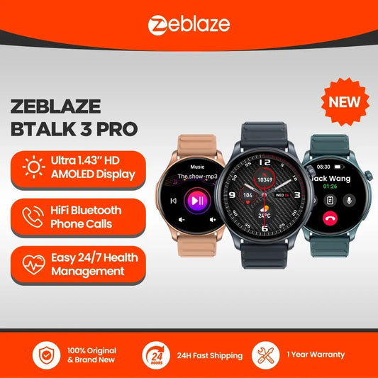 Zeblaze Btalk 3 PRO Smart Watch AMOLED Display New