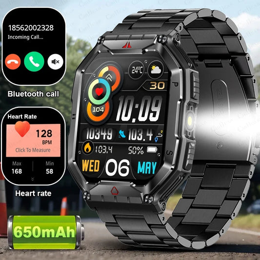 Waterproof Outdoor Military Smart Watch Men