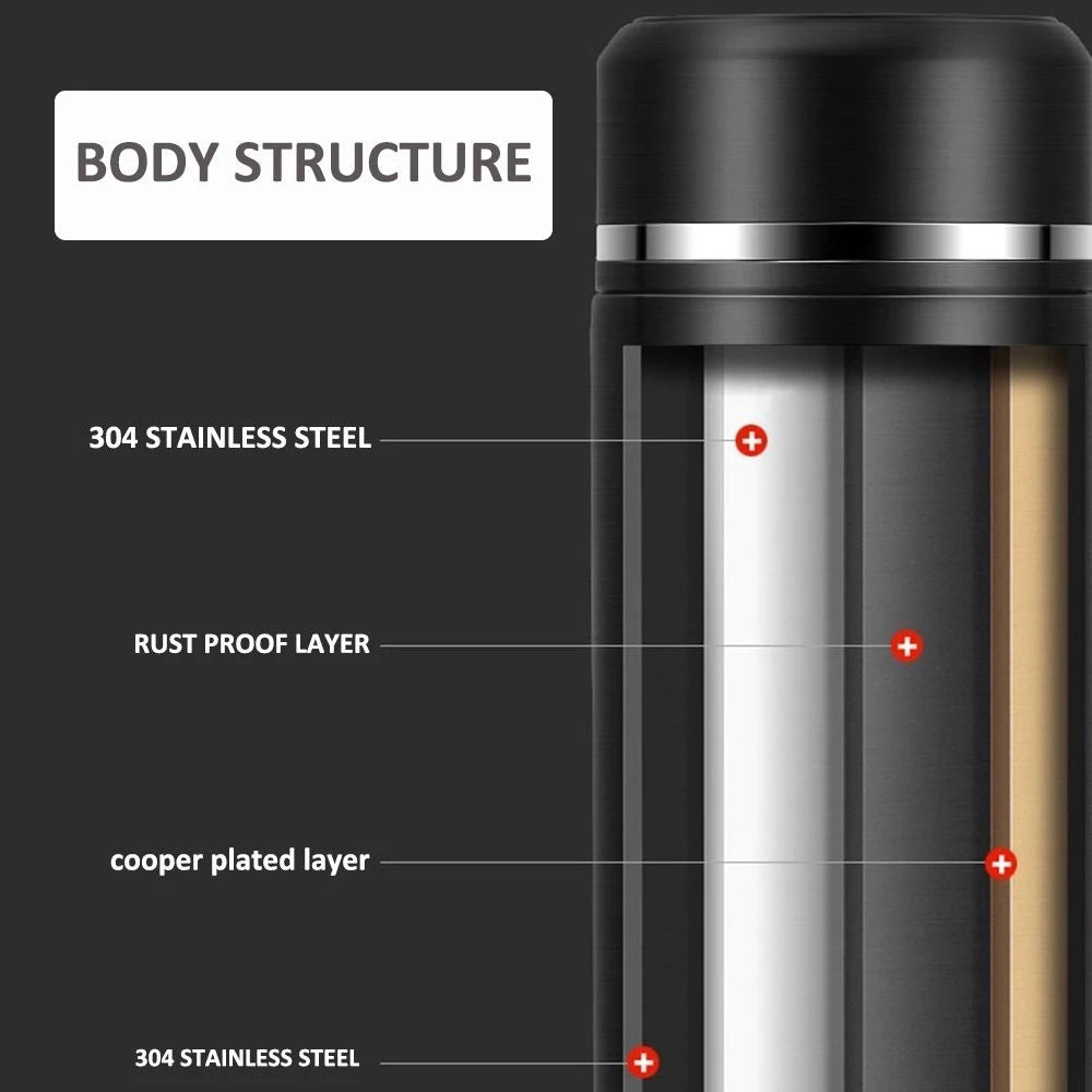 Thermos bottle with digital temperature display, 500ml, Stainless steel