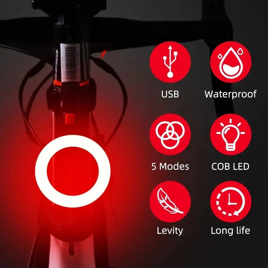 Bicycle LED Taillight Multi Lighting Modes USB Rechargeable Seatpost